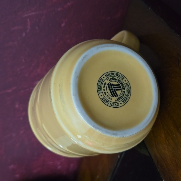 Longaberger Mug Pottery Woven Traditions Ivory Cream Coffee Mug Cup 12oz - Picture 6 of 8